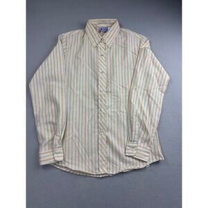 Vintage David Peet Pastel Striped Oxford Shirt 9/10 Yellow Blue Pink ButtonDown